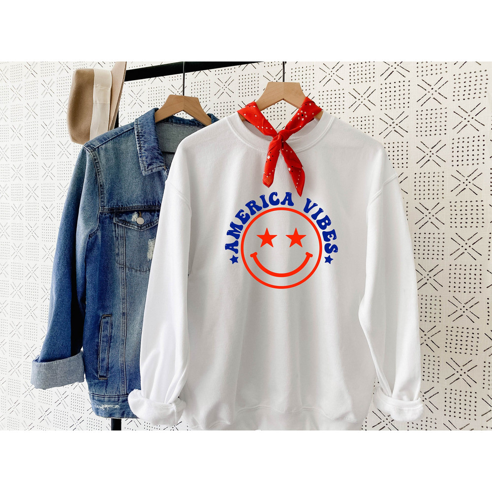 America Vibes Sweatshirt,4th of July Shirt,Smile Shirt,Independence Day,Memorial Day,Fourth of July Hoodie,USA Sweatshirt,Patriotic Shirt.jpg