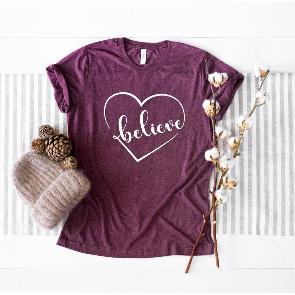 Believe Shirt, Christian Shirt, Christmas Shirt, Family Shirt, Inspirational Christian Shirt, Holiday Gift, Faith Shirt, Matching Shirt.jpg