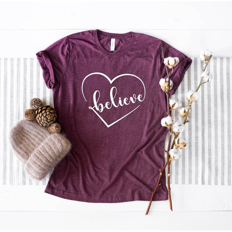 Believe Shirt, Christian Shirt, Christmas Shirt, Family Shirt, Inspirational Christian Shirt, Holiday Gift, Faith Shirt, Matching Shirt.jpg
