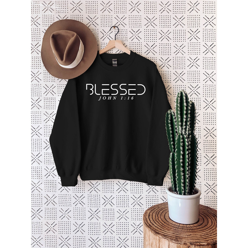 Blessed Sweatshirt  Christian Shirts  Women shirts  Faith T-shirt  Religious Shirt  Christian Gift  Christian Proverb  Bible Verse.jpg