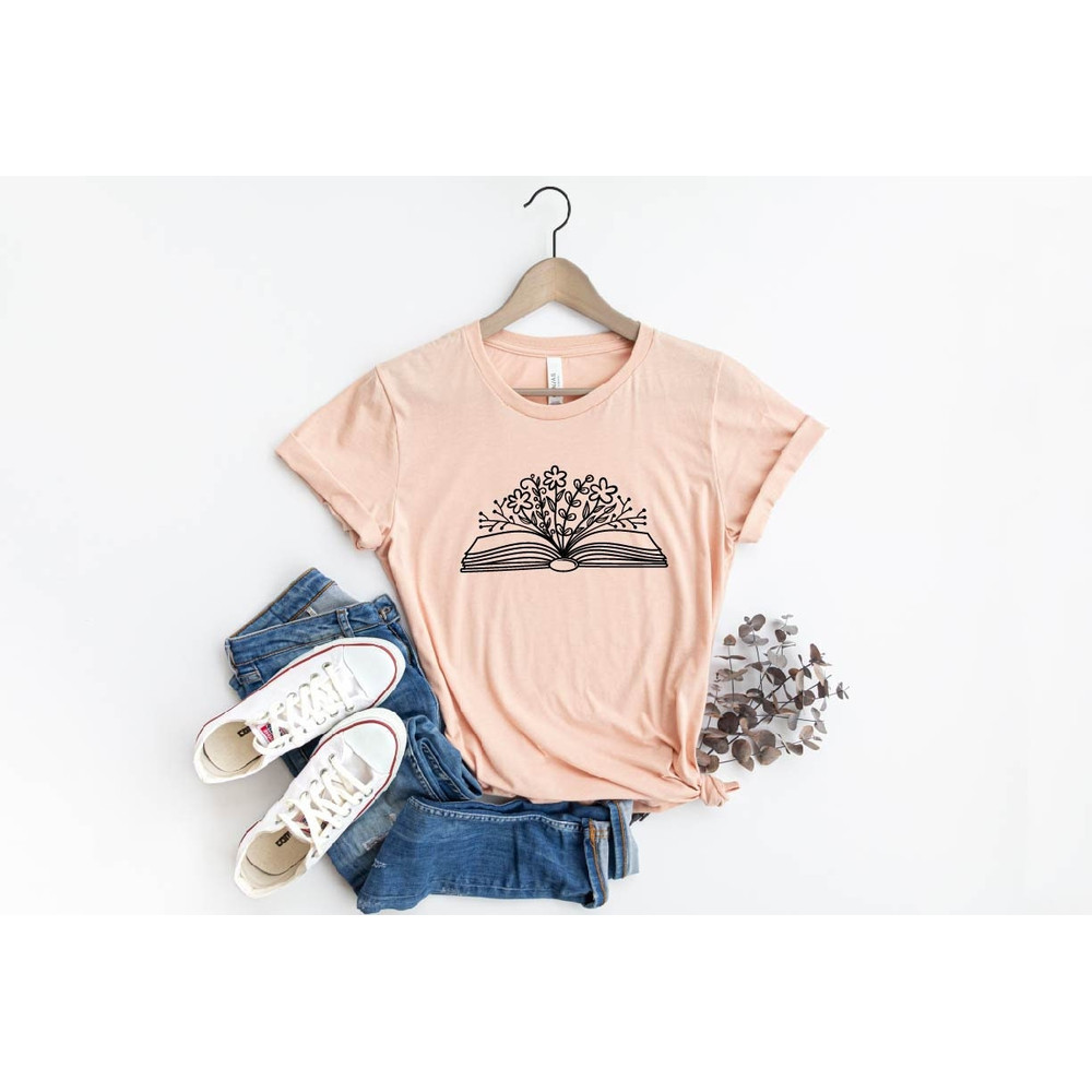 Book With Flowers Shirt,Book Lover Shirt,Bibliophile Tee,Readers T-Shirt,Reader Gifts Shirt,Reading,Bookstagram Tee,Book Lover Gift,Bookwarm.jpg