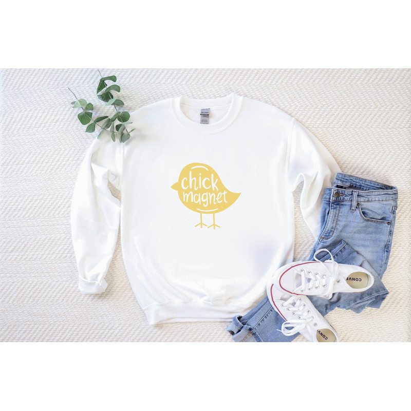 Chick Magnet Sweatshirt,Happy Easter Day Shirt,Happy Easter Sweater,Cute Easter Shirt,Easter Gift Sweatshirt,Easter Crewneck Sweater.jpg