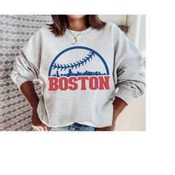 boston baseball sweatshirt boston crewneck boston shirt boston gifts unisex crewneck