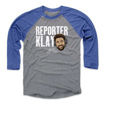 klay thompson men's baseball t-shirt - golden state basketball klay thompson reporter klay wht