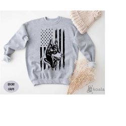 german shepherd sweatshirt, american flag dog sweatshirt, german shepherd mom, pet lover gift, gifts for animal lovers,