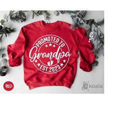 promoted to grandpa est. 2023, announcement, fathers day gift, grandpa 2023 sweater, gift for dad, gift for grandpa, chr