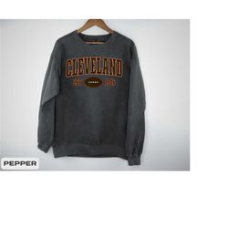cleveland football vintage style comfort colors sweatshirt,cleveland fan crewneck shirt,cleveland sports apparel,clevela
