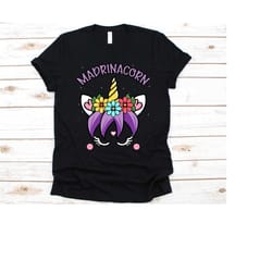 madrinacorn shirt, gift for god mother, godmother, baptismal sponsors, infant baptism, godparents graphic, unicorn shirt