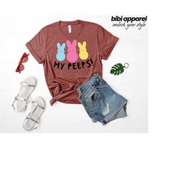 my peeps, happy easter shirt, peeps easter shirt, cute easter gift, coffee lover shirt, chilling with my peeps, peeps