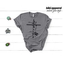 faith t-shirt, christian shirt, faith t shirt, vertical cross, faith cross, religious shirt