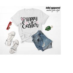 happy easter bunny ears tee shirt | happy easter shirt | easter bunny tee | easter tee shirt | cute bunny shirt | bunny