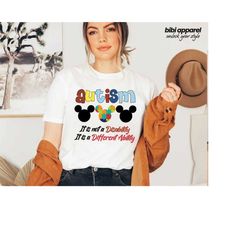 autism it's not a disability it's a different ability t-shirt, skeleton autism shirt, autism support shirt, autism shirt