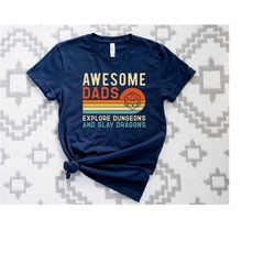 awesome dads explore dungeons and slay dragons shirt, dragons dad shirt, dungeon dad t-shirt , dnd dungeon dad shirt, gi