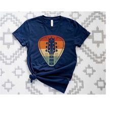 vintage guitar shirt, guitar t-shirt, retro guitar pick shirt, guitar lover shirt, gift for guitarist tee, musician shir
