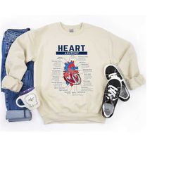 heart anatomy sweatshirt, nursing student sweatshirt, gift for nurse, nursing student hoodie, gift for cardiologist, car