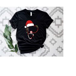 chirstmas stethoscope nurse t-shirt, xmas gift for nurse, nurse hero shirt, stethoscope nurse tee, christmas nurse shirt
