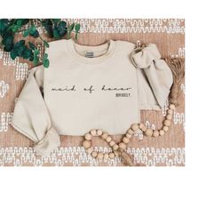 maid of honor sweatshirt, bridesmaid sweatshirt, maid of honor shirt, bridal party gift, maid of honor obviously, maid o