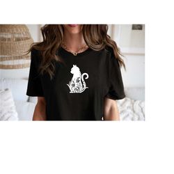 cat silhouette shirt, cat shirt, cute cat shirt, cute animal shirt, cat shirt, animal tee, meow shirt, pet t-shirt, meow