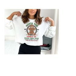 retro christmas, gingerbread sweater, christmas, cookie sweater, north pole, cookie co sweater, gingerbread, bakery swea