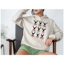 reindeer, meat christmas hoodie, hunter, deer hoodie, santa's reindeer, cuts of meat hoodie, funny reindeer, santa's rei