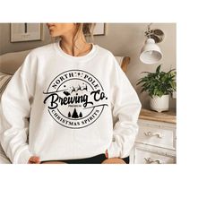 north pole, brewing co ,sweatshirt, christmas, sweatshirt, north pole sweater, brewing co,  christmas spirit, brewing co