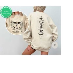 fourth wing double sided sweatshirt, basgiath war college, dragon rider, violet sorrengail, xaden riorson, riders quadra