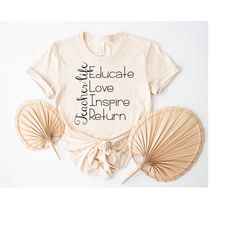 educate love inspire return shirt, teachers outfit, teacher gift sweatshirt, teacher life t-shirt, back to school shirt,