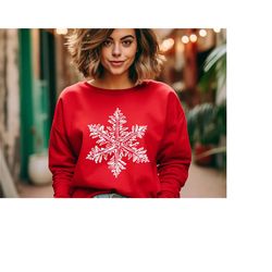 snowflake sweatshirt, winter holiday sweater, matching christmas hoodie, family christmas sweatshirt, snowflake graphic