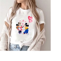 vintage mickey and minnie valentines shirt, disney valentine's day shirt, disney couple valentine's day shirt, mickey mi