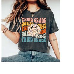 groovy smile hippie third grade shirt, third grade shirt, 3rd grade teacher shirt, teacher team shirt, 3rd grade shirt,
