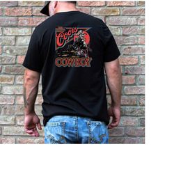 mens beer shirt, the original coors cowboy, western rodeo, coors beer shirt, western t-shirt, vintage cowboy tshirt, men