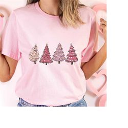 colorful christmas trees shirt, nature lover gift, holiday shirt, tree lover shirt, pine trees, shirts for christmas, cu
