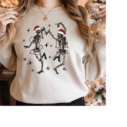funny christmas sweatshirt, dancing skeleton shirt, skeletons happy new year party t-shirt, christmas shirt,santa claus