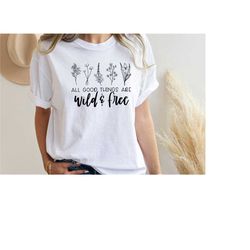 wild flowers shirt, wildflower tshirt, floral shirt, botanical shirt, flower shirt, nature lover shirt, ladies shirts, f