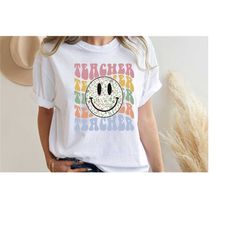 retro teacher life shirt, teacher appreciation tee, boho floral teacher shirt, checkered teacher shirt, gift for teacher