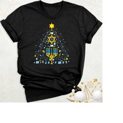 christmas hanukkah shirt, chanukah tshirt, festive holiday tees, hanukkah candles shirt, jewish christmas shirt, christm