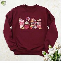 valentine coffee sweatshirt, i love you hoodie, women valentines day sweatshirt, cute valentine sweater, heart love coff