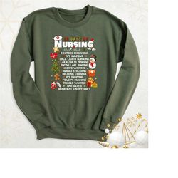 12 days of nursing christmas sweatshirt, hospital christmas hoodie, christmas nurse crewneck sweater, christmas winter