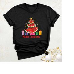 watermelon tree christmas shirt, merry tshirt, tropical christmas tee, christmas party shirt, christmas beach shirt, chr