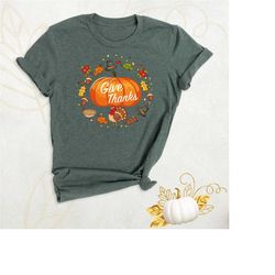thankful shirt, family thanksgiving shirt, cute pumpkin shirt, thanksgiving turkey shirt, autumn fall season shirt, funn