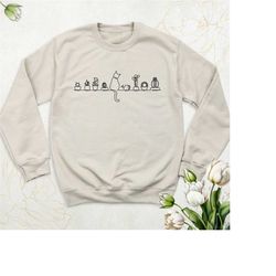 cat and plants sweatshirt, cat lover hoodie, gardening sweater, succulents and cat sweatshirt, plant lady hoodie, cat mo