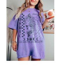 cosmic goddess comfort colors tshirt, witchy boho tshirt, mystical moon phase tshirt, celestial witch clothing, vintage