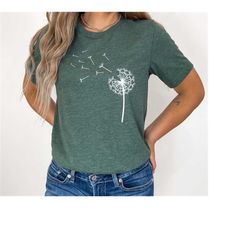 dandelion shirt, wildflower t-shirt, minimalist flower tee, inspirational tshirt, meditation shirt, mothers day gift, fl
