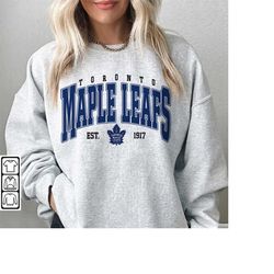 chemise des maple leafs de toronto, merch vintage des annes 90 sweatshirt hockey unisexe rtro ras du cou cadeau pour fan