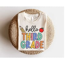 bonjour chemise de 3e anne, chemise d'enseignant de 3e anne, t-shirt d'enseignant de 3e anne, quipe de 3e anne, quipage