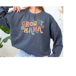 groovy mama groovy mama, mama and i sweatshirt, hippie flower power hippie sweat-shirt, groovy vibes, sweat-shirt-sweat-