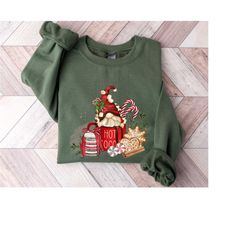dwarf sweatshirt, hot cocoa dwarf sweater, pilgrim dwarf, cute gnomes sweatshirt, christmas sweater, funny christmas swe