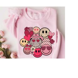 valentine's day, happy valentine's day face sweatshirt, cute face sweater, valentine's day gift, hoody sweatshirt i love