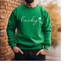 lucky sweatshirt, st. patricks day hoodie, lucky shamrock sweat, patricks day gift, irish sweater, saint patricks day ho