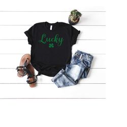 lucky shamrock shirt, st. patricks shirt, womens st pattys shirt, st patricks day shirt, lucky clover shirt, lucky wome
